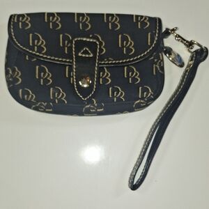 Dooney&Bourke Designer Black and Gold Wristlet